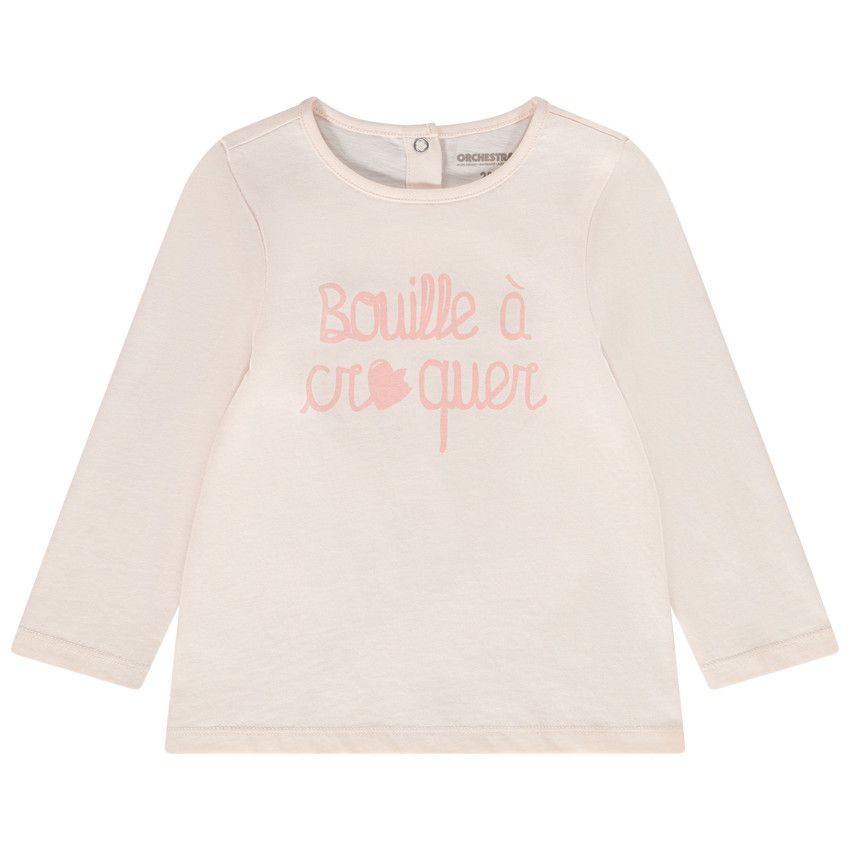 T-shirt manches longues en jersey pour bébé fille - Rose