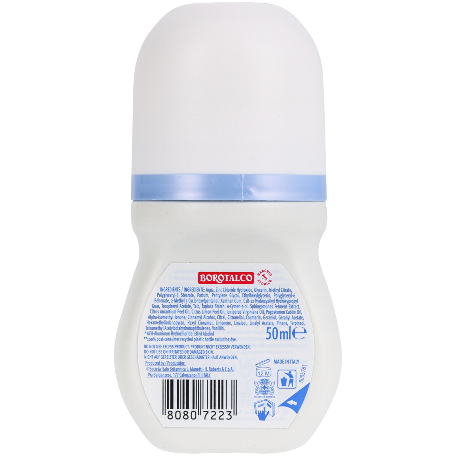 Borotalco Deo Pure Natural Freshness Roll On, ohne Aluminiumsalze