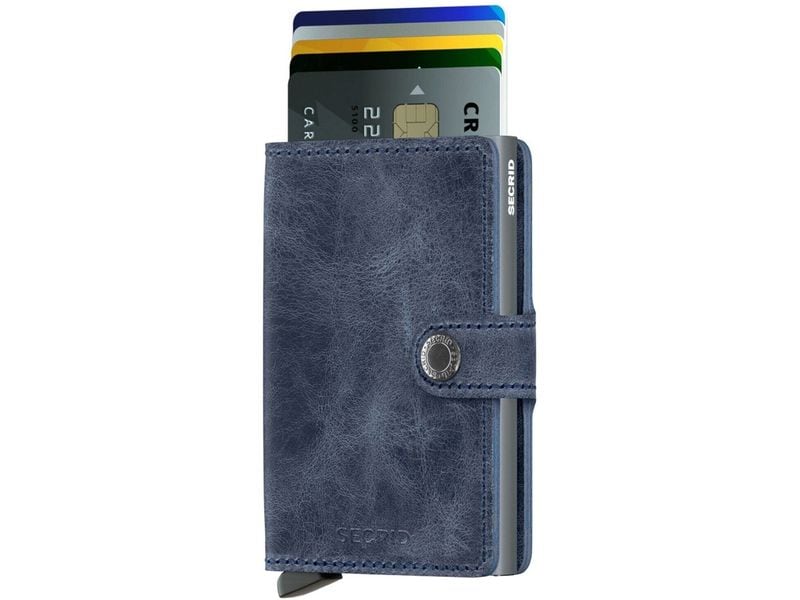 SECRID Portemonnaie Miniwallet Vintage Blue Noten- und Karten-Portemonnaie mit RFID-Schutz