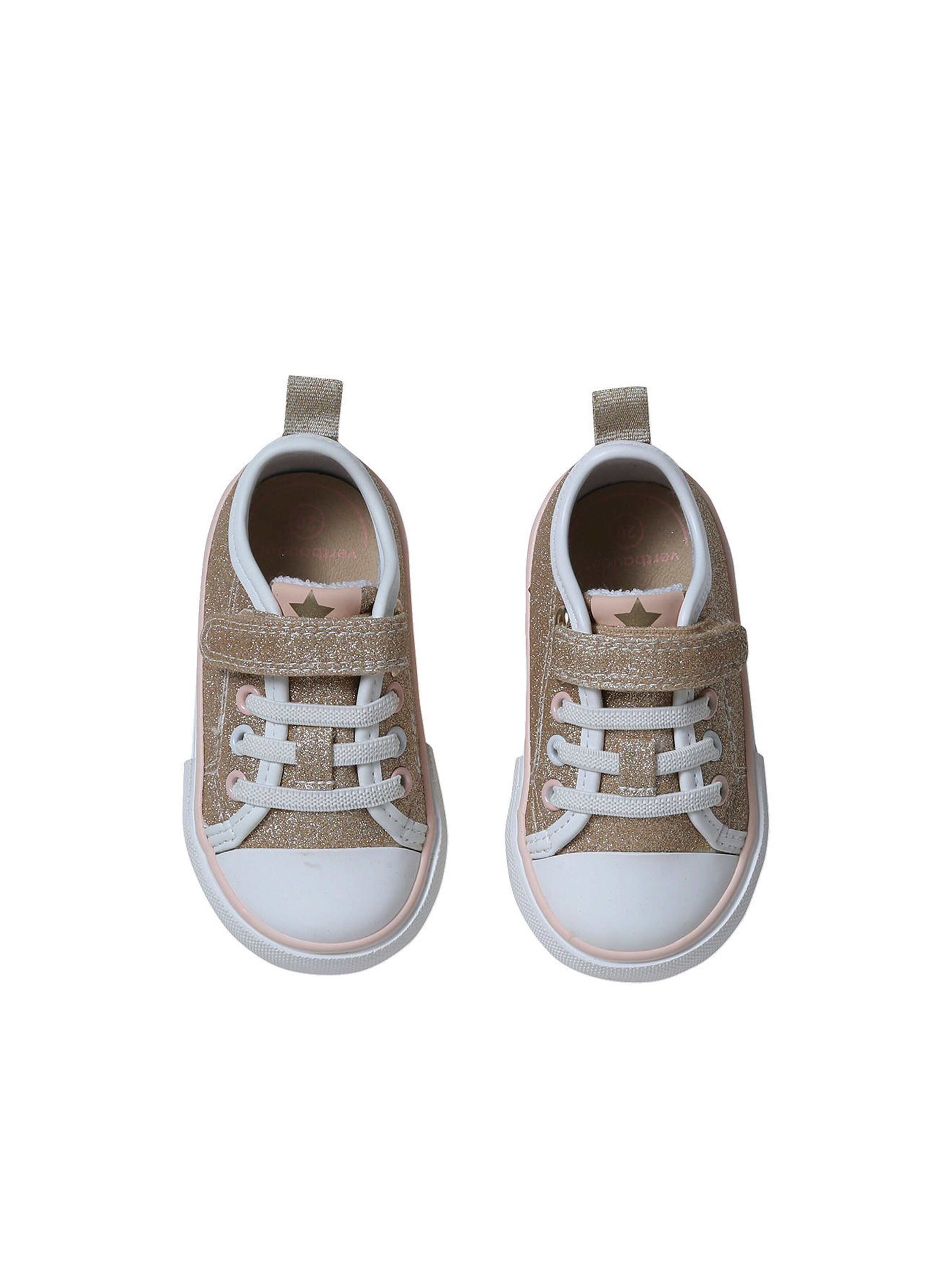 Vertbaudet Baby Sneakers mit elastischer Schnürung gold