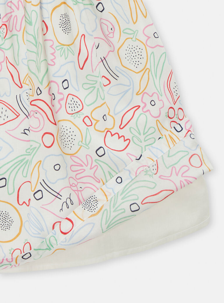 Robe dos croisé imprimé fantaisie pour fille