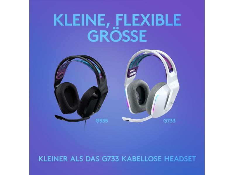 Logitech Headset G335 Gaming Schwarz Komfortables Gaming-Headset für PC und Spielkonsolen