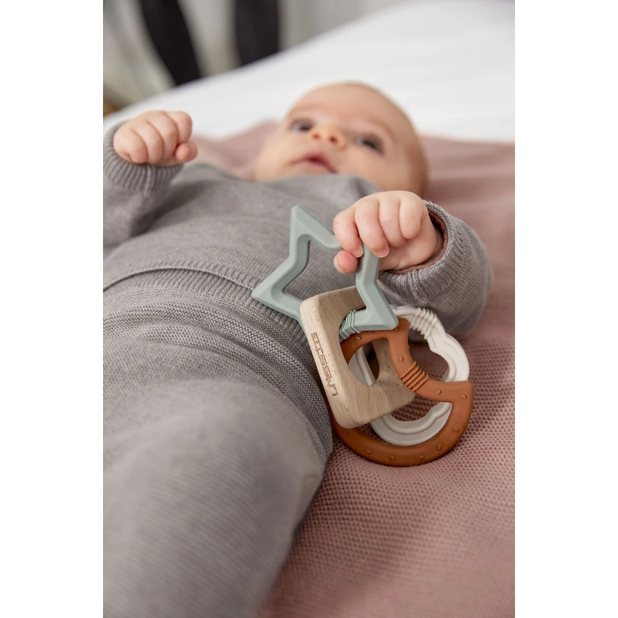 LÄSSIG Teether WoodSilicone Little Universe
