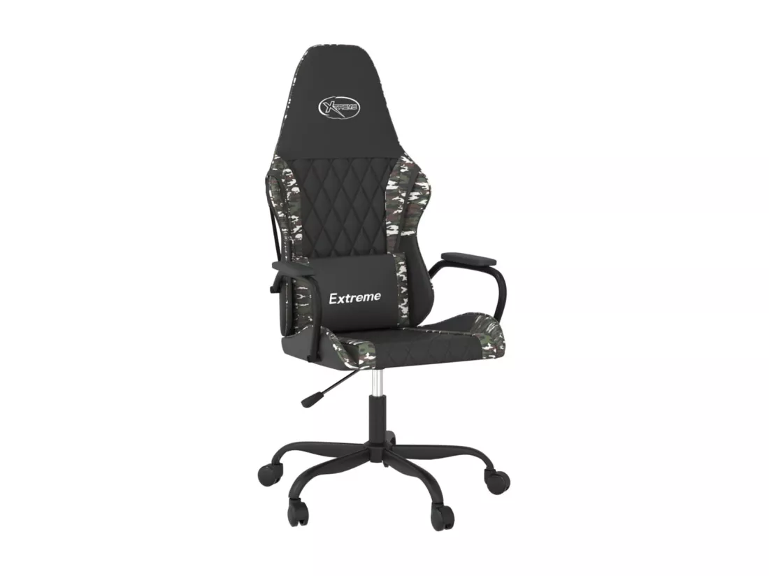Chaise de jeu Noir et camouflage Similicuir