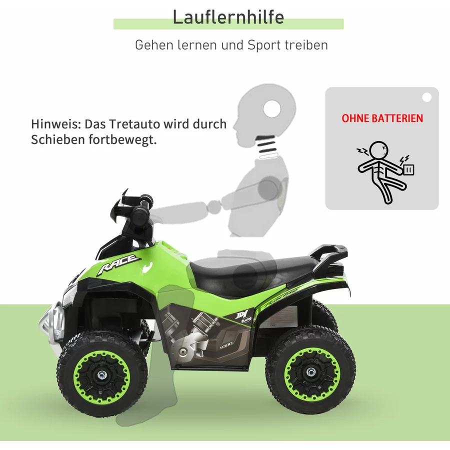 HOMCOM Rutscherfahrzeug mit Licht und Musik grün