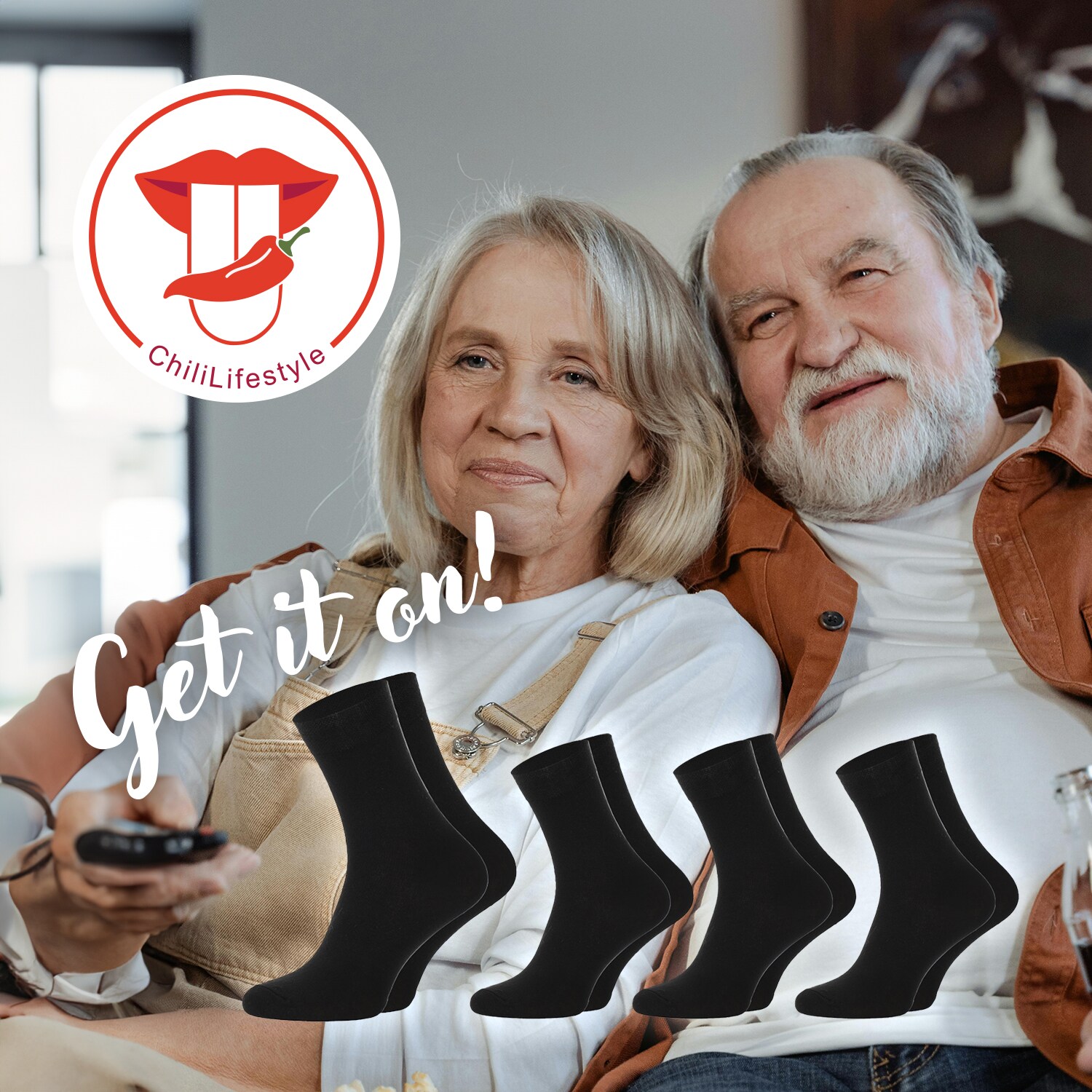 Chili Lifestyle DIABETIKER Socken kurz ohne Gummi 4 Paar Weichbund Baumwolle