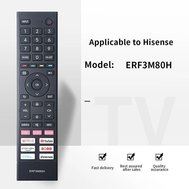 TV fjernbetjening Erstatning for ERF3M80H Til Hisense TV