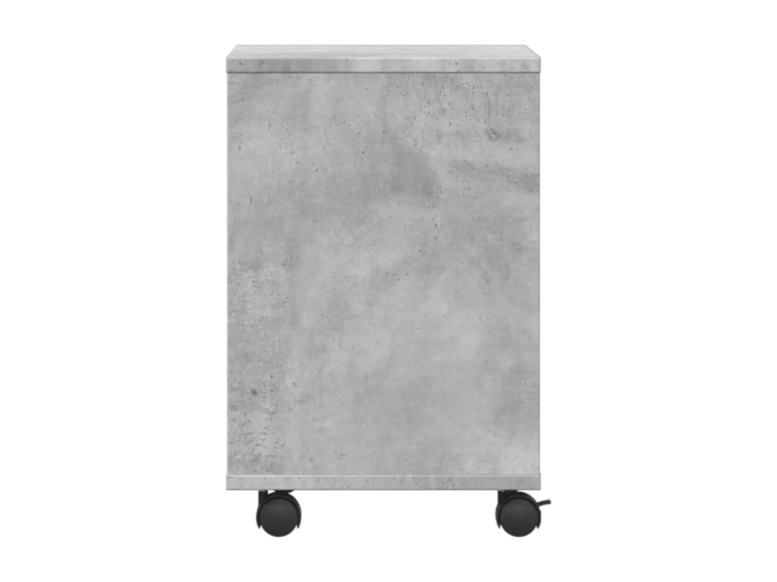 Support d'imprimante avec roulettes gris béton 41x32x48 cm