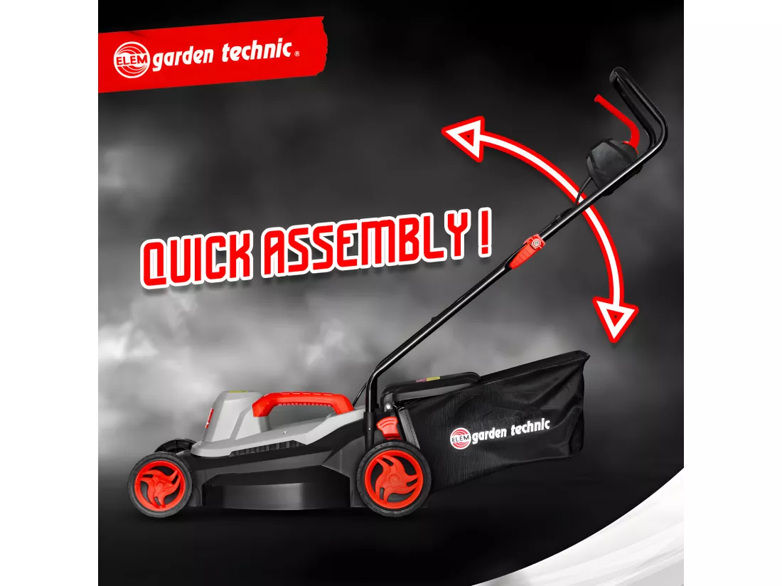 Tondeuse à gazon électrique 1800W - Largeur de coupe 40cm - Elem Garden