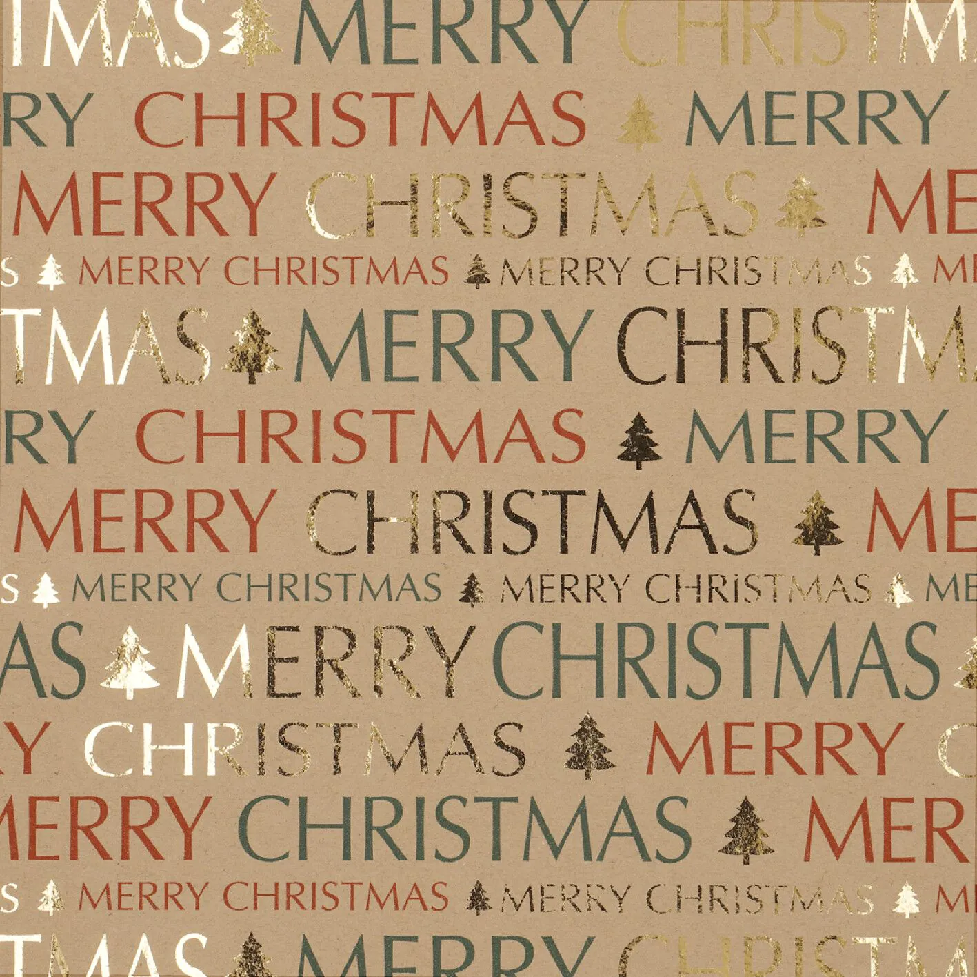 Weihnachtsgeschenkpapier Schrift-Motiv - 2 m