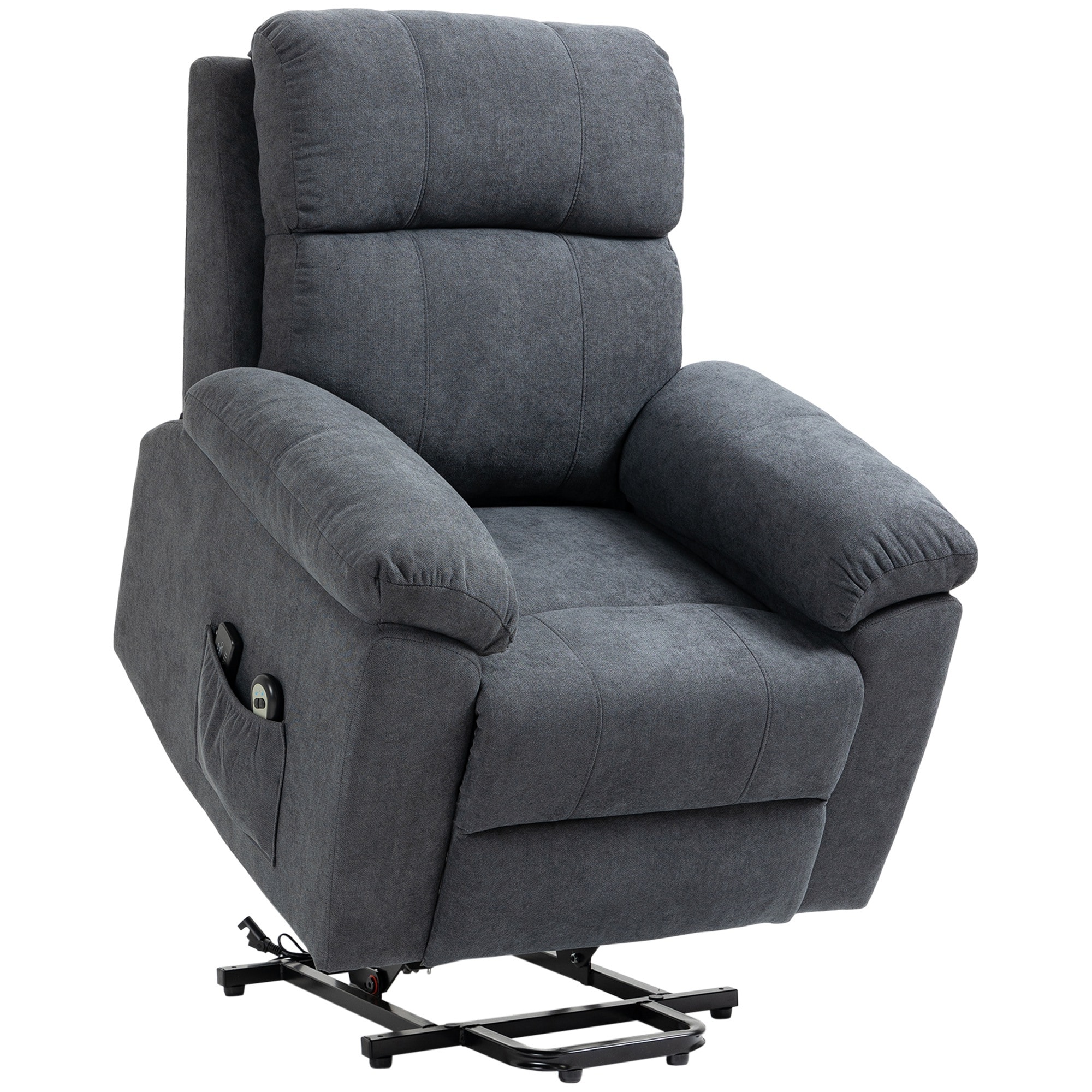 HOMCOM Relaxsessel mit Aufstehhilfenfunktion und 8 Massagemotoren grau 89L x 99B x 103H cm