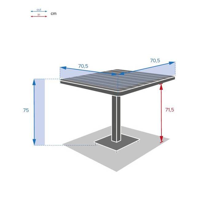Table de jardin bistro TYLA Acacia & Graphite