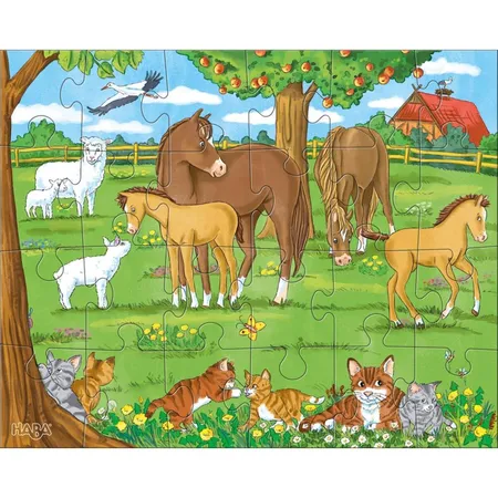 HABA 305468 Puzzles Tierfamilien 2 x 24 Teile
