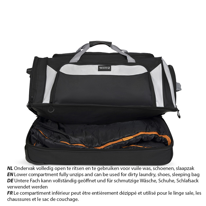TravelZ 96 liter wieltas - Black