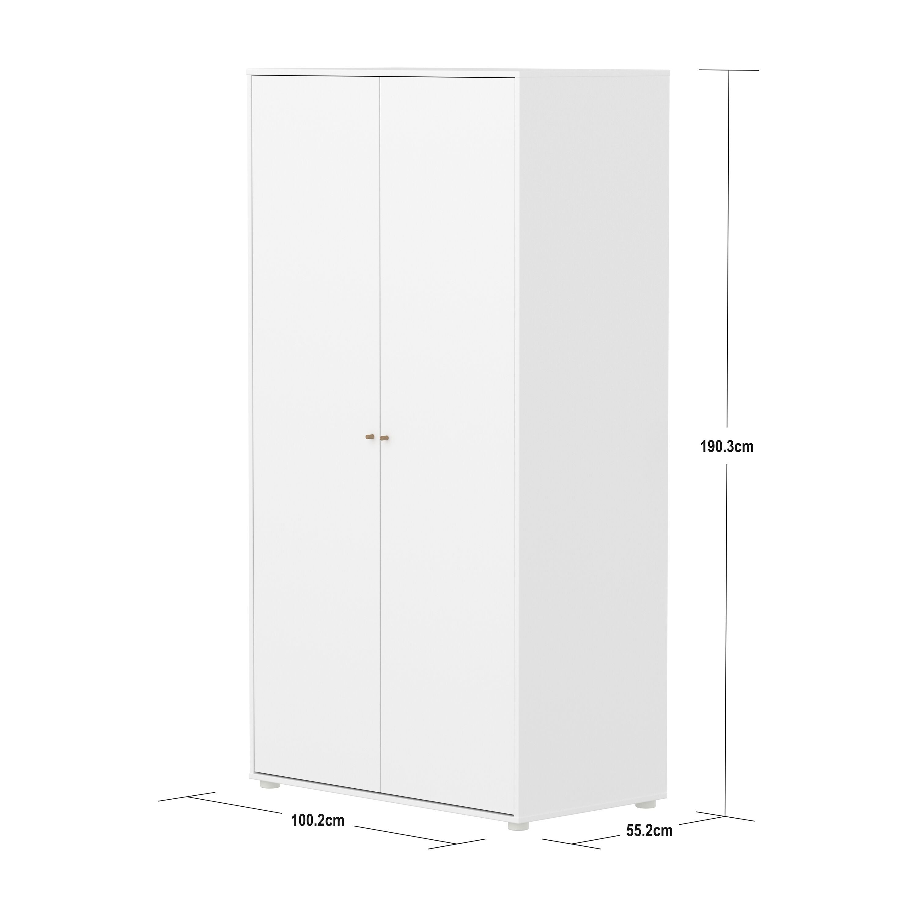Flexa SAGA Schrank - Weiss / B: 100.0 cm x T: 55.0 cm x H: 190.0 cm