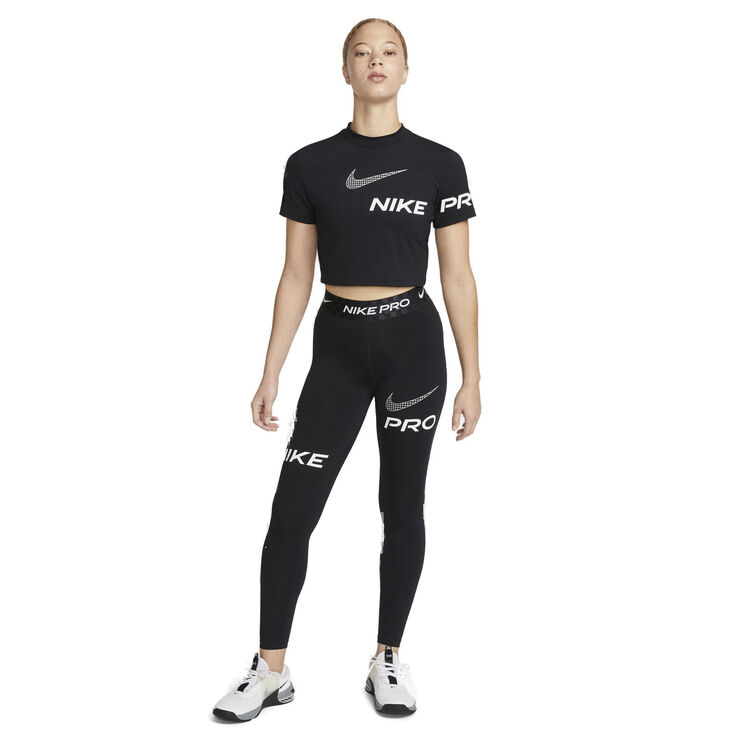 Nike Pro Dri-FIT Mid-Rise Full-Length Graphic tights Sort