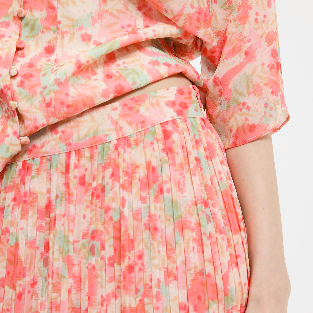 COLEÇÕES LA REDOUTE<br>Saia longa plissada, estampada