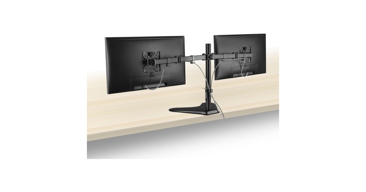 ACT ConnectivityMonitorarm op voet, 2 schermen  (Zwart)
