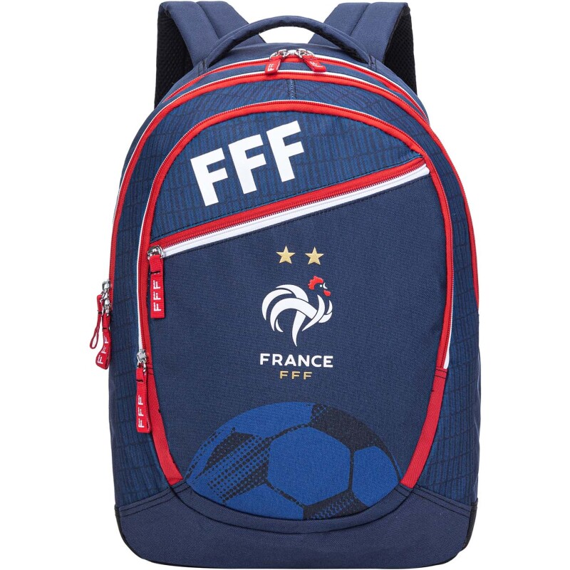 Quo Vadis - Sac à dos - FFF - Multicolore - 32x43x14 cm - Toile (polyester) - 2 compartiment(s) - Avec bretelles et poignée- par 2
