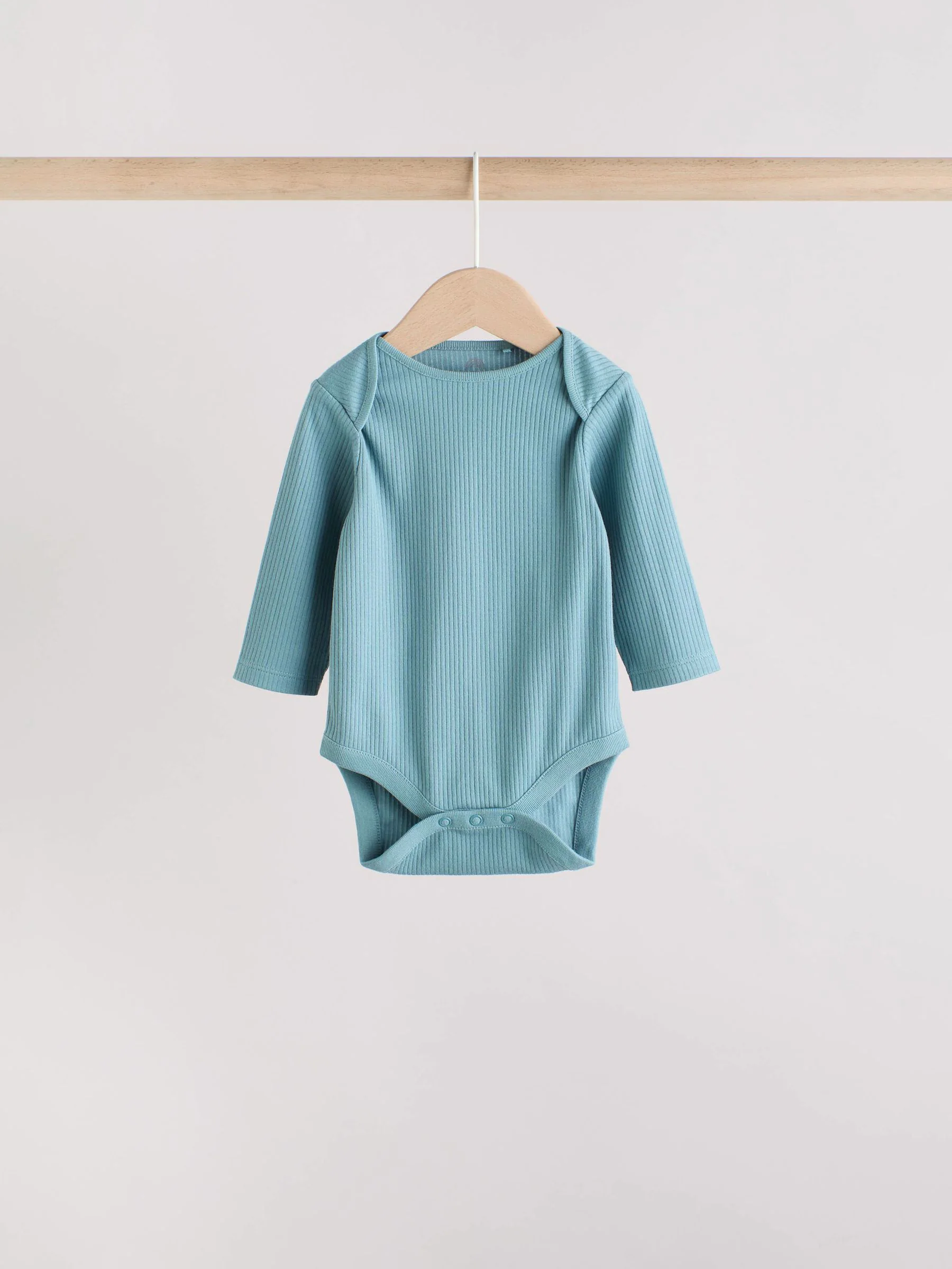 Blauw - Set van 5 rompers met lange mouwen