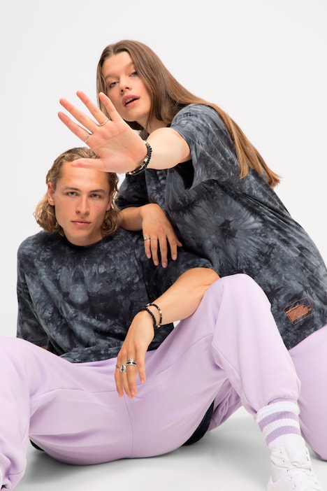 Oversize-Shirt, Batik-Print, Rundhals, Halbarm, Unisex