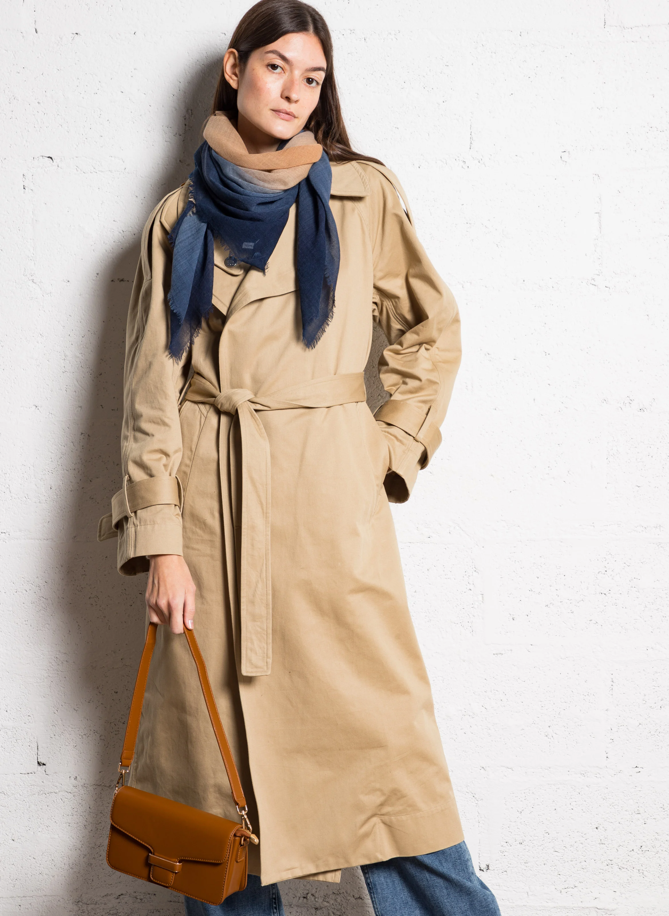 Sac bandoulière effet cuir | Marron