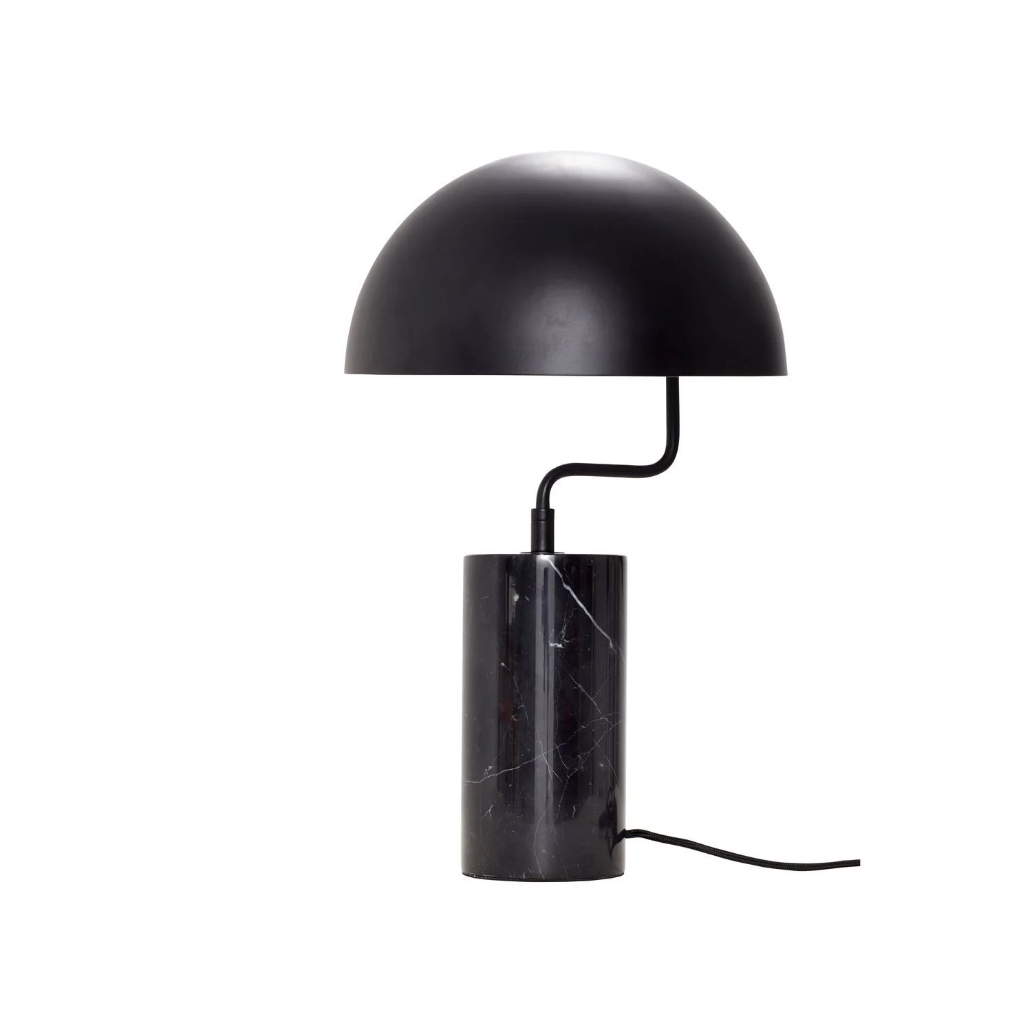 Hübsch  Bordlampe i metal/marmor, sort - Ø: 30 cm.