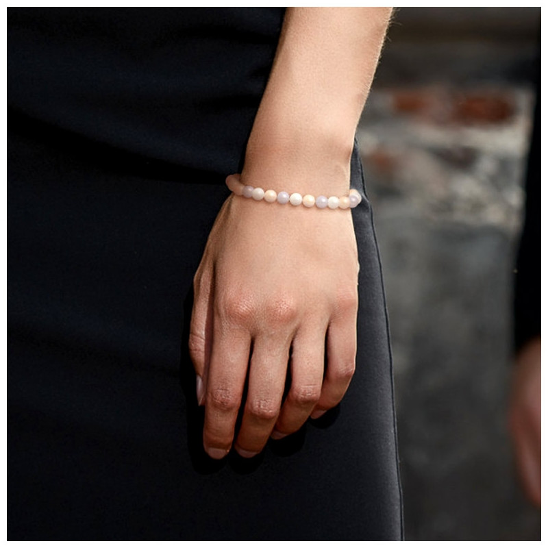 Bracelet Femme Perles de culture d'eau douce Multicolores AA et Fermoir Or Blanc 750/1000