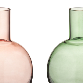 Vaas glas bruin groen 17,5x17,5x23,5cm