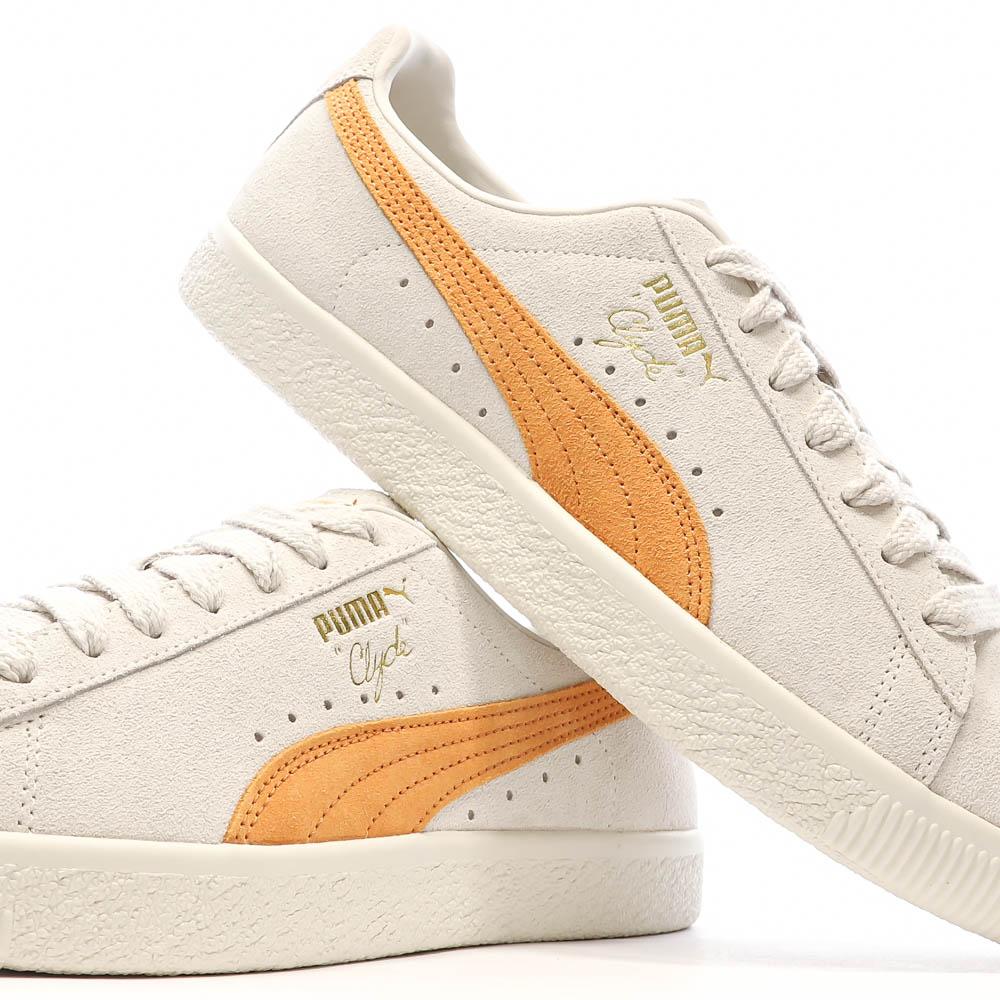 Puma Baskets Ecru/Orange Homme Puma Clyde Og