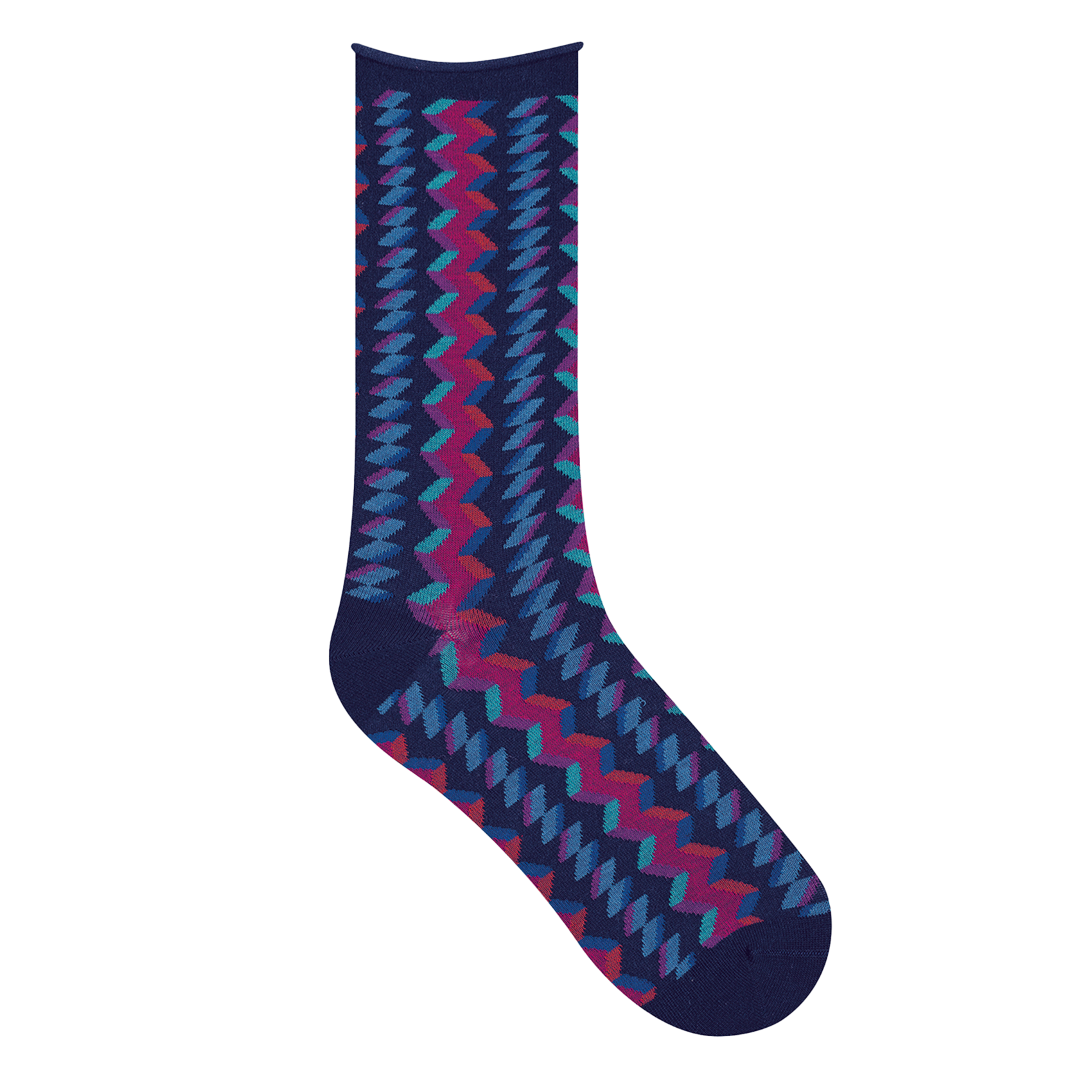 ZIGZAG - Chaussettes imprimées en coton mélangé | Bleu