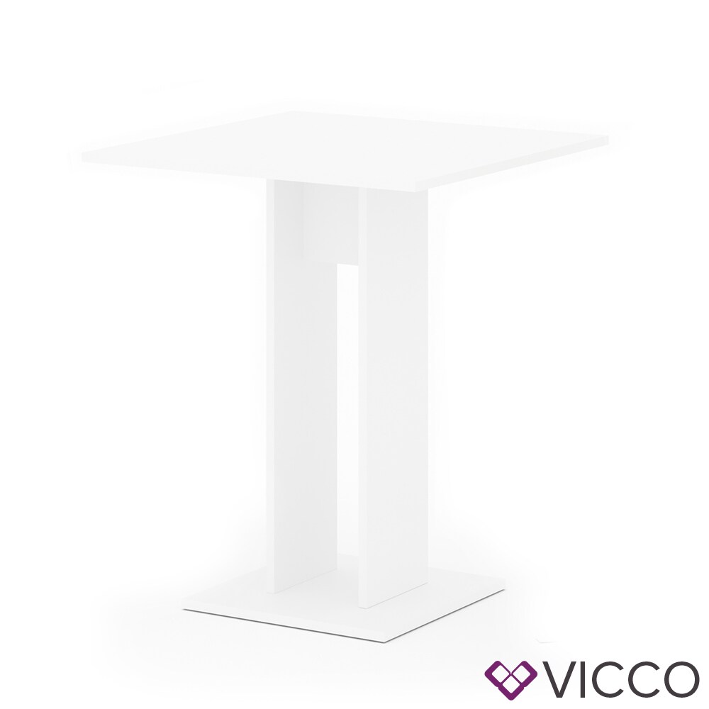 VICCO Esstisch EWERT Küchentisch Esszimmer Tisch Säulentisch weiß 65x65 cm