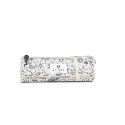 Trousse ronde Rocket - 1 compartiment - gris - Pol Fox
