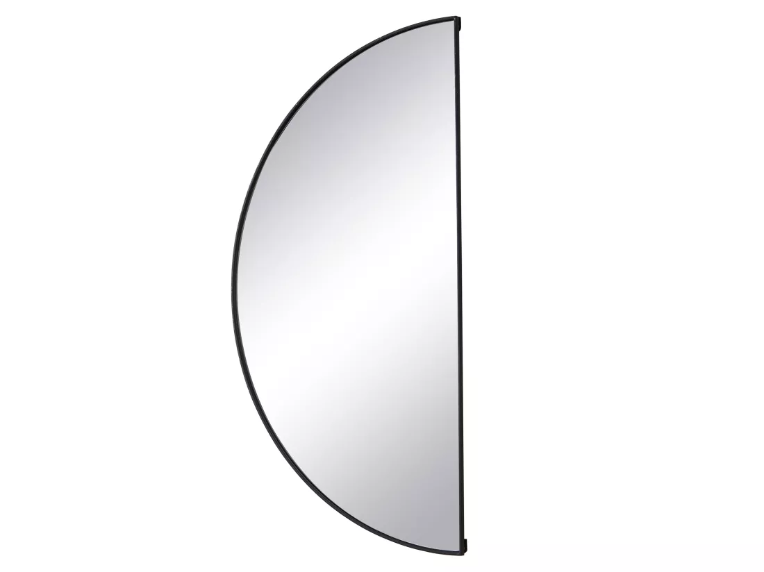 Miroir demi-cercle design en métal - L.50 x H.100 cm - Noir - GAVRA