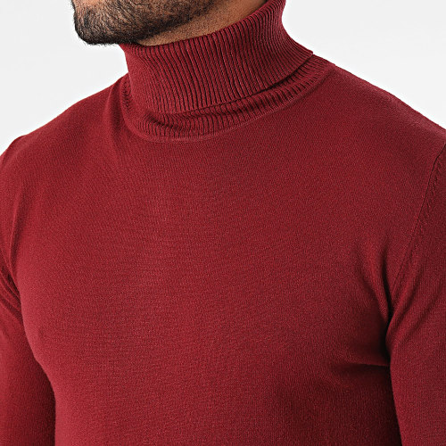 Pull Col Roulé Bordeaux