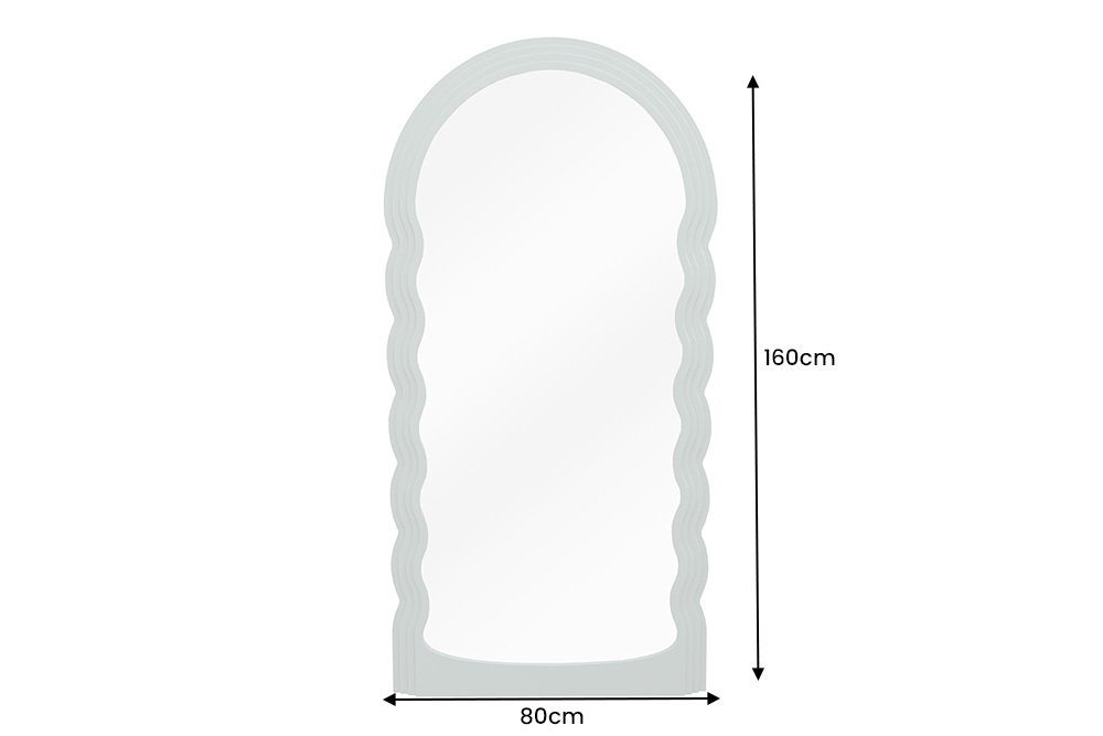 Design Wandspiegel WAVE 160cm salbeigrün
