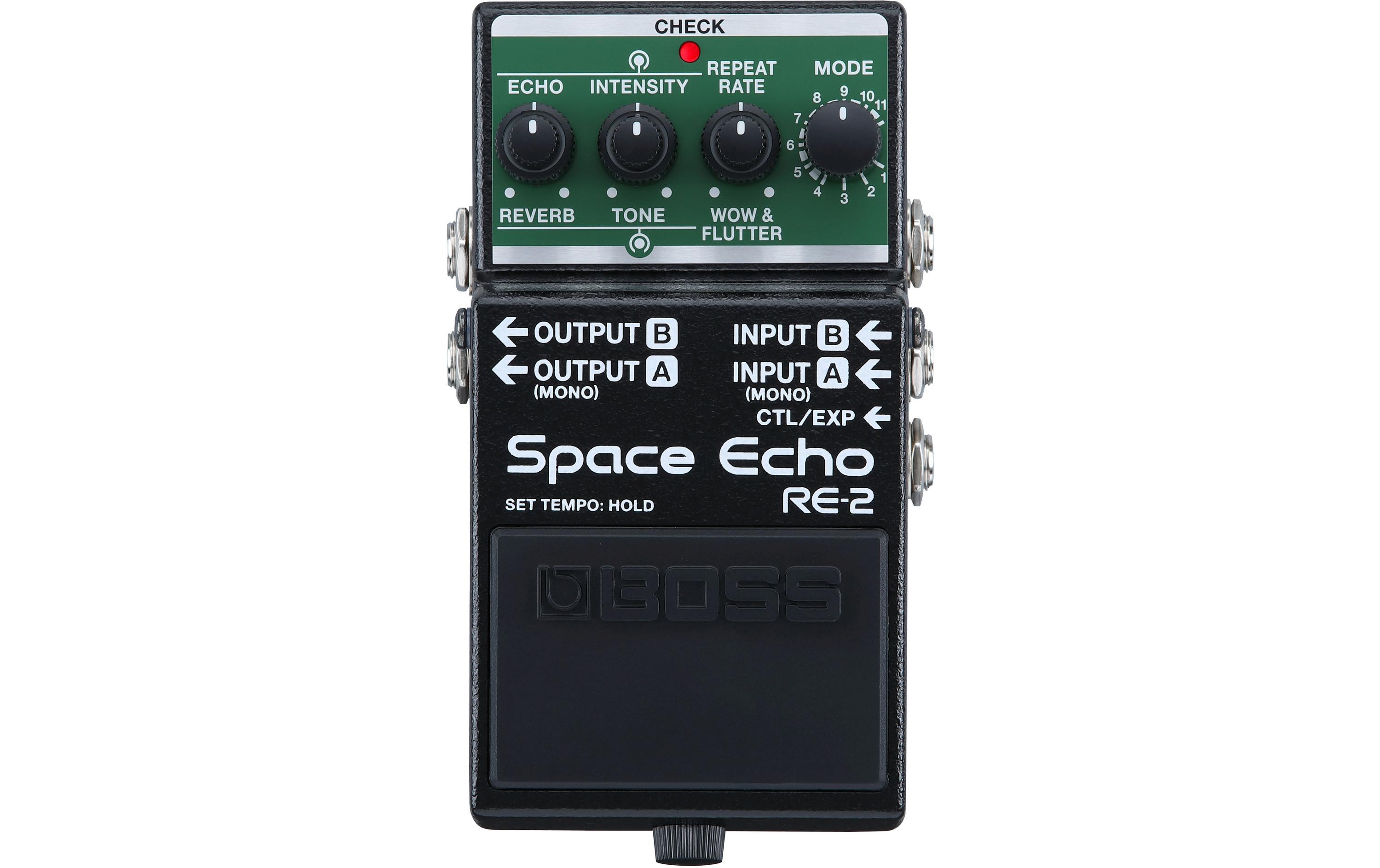 Pedal RE-2 Space Echo<br>Digitale Nachbildung des legendären RE-201 Space Echo Effektgeräts im Kompaktpedal-Format mit zusätzlichen Funktionen