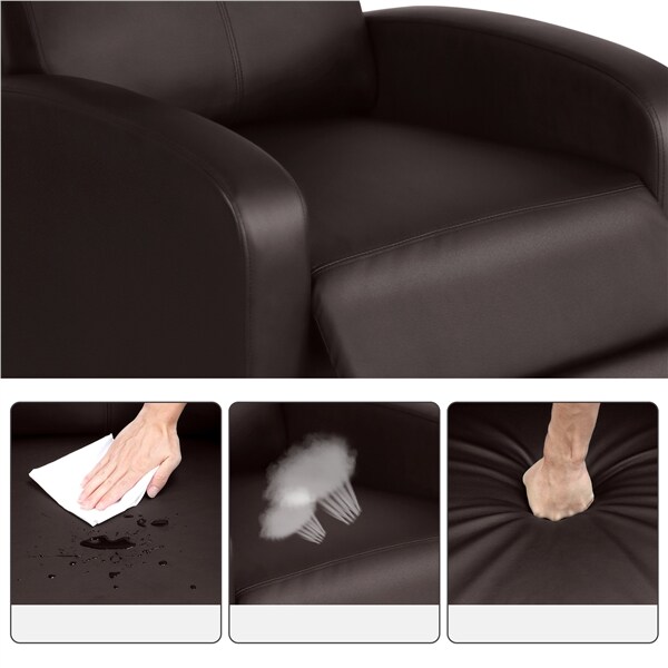 Yaheetech Relaxsessel Ruhesessel Fernsehsessel Cinemasessel Sofa Recliner Einzelsofa TV Hocker Sofa Bein-Ablage Kunstleder Braun