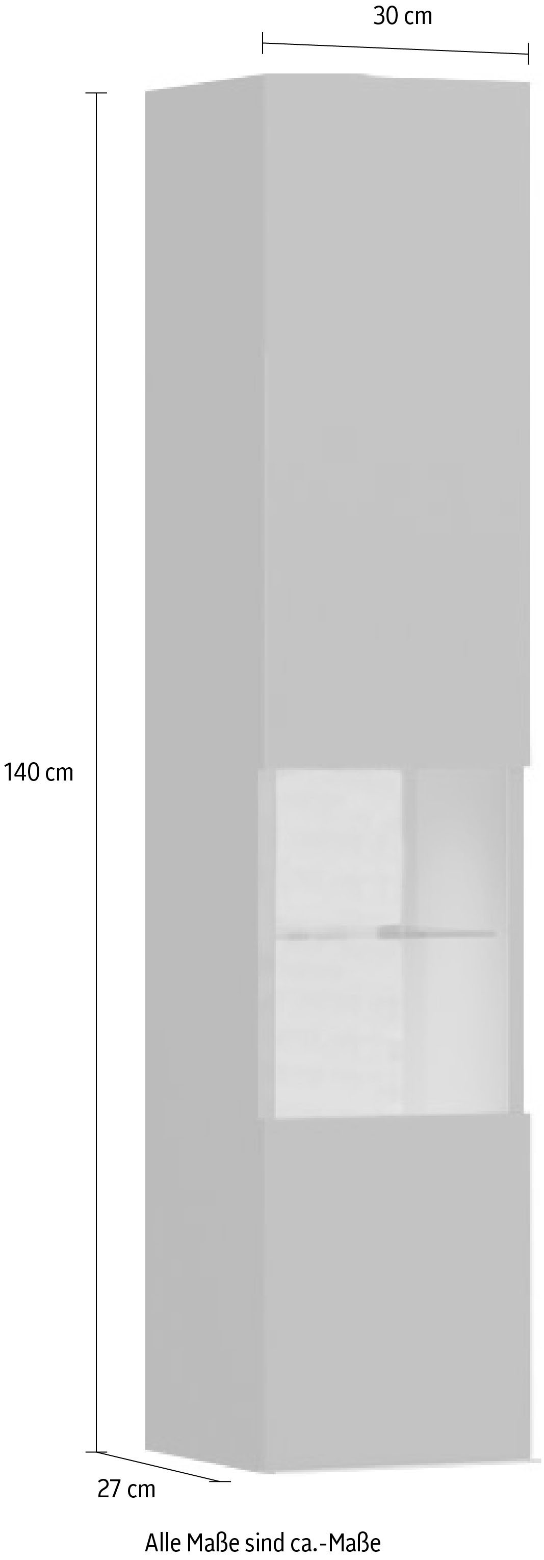 PLACES OF STYLE Glasvitrine »Onyx« hochwertig UV lackiert, mit Soft-Close-Funktion, Höhe 140cm