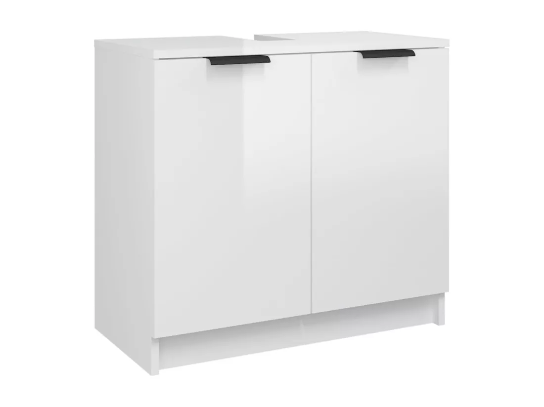 Armoire de salle de bain Blanc brillant 64,5x33,5x59 cm