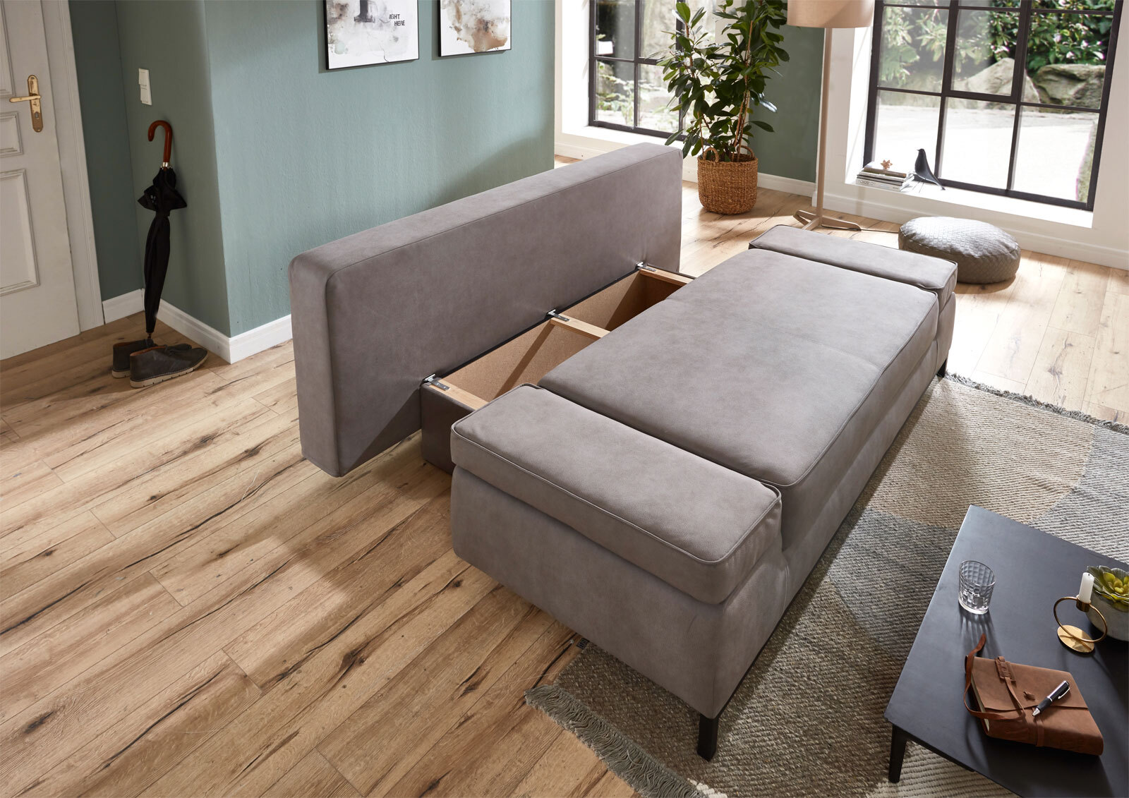 Schlafsofa Jarny 202x90x97 cm anthrazit