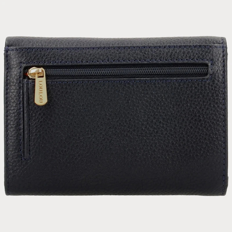 LouLou Essentiels Portemonnee RFID Petit Fleur Dark Blue