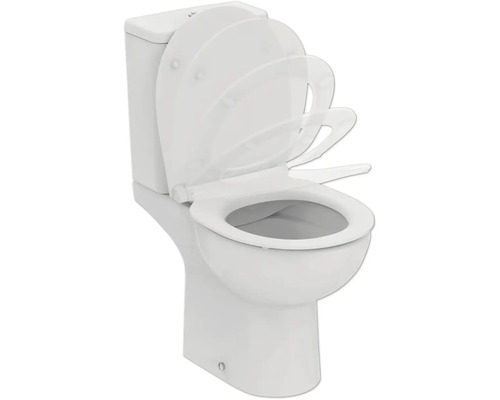 Ideal Standard WC-combinatieset Eurovit, randloos, glanzend wit met toiletzitting W007501