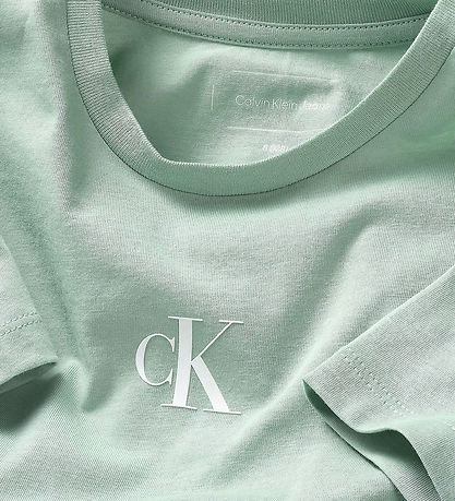 Calvin Klein T-shirt - Ck Logo Boxy - Jadeite