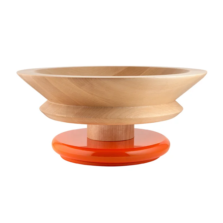 Alessi - Twergi Schale, Ø 30 cm, Lindenholz natur / orange