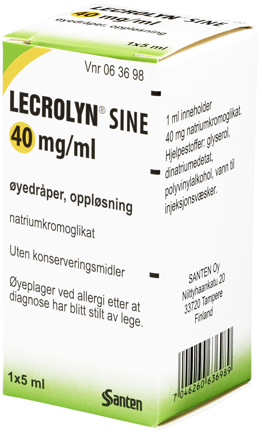 Lecrolyn sine Øyedråper 40 mg/ml
