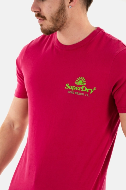 tee shirt superdry vintage venue neon 8rw beetroot pink