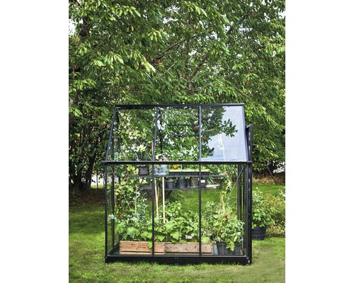 Halls Qube 66 kas, 3,9 m², 3 mm veiligheidsglas, 198 x 198 cm, zwart