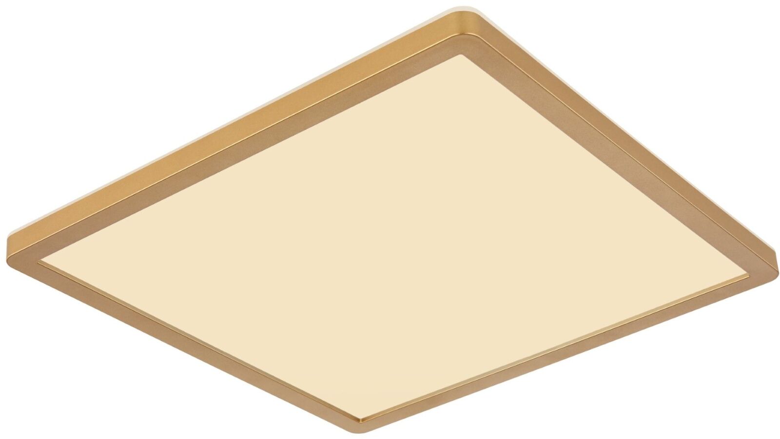 LED-Deckenleuchte - messingfarben - Memoryfunktion - 42x42 cm