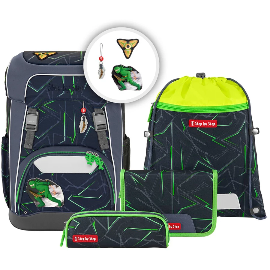Step by Giant - Schulrucksack Set 5tlg. Ninja Kimo